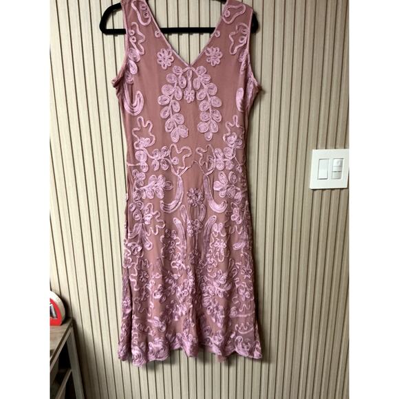 Sundance “Cameo” Sleeveless Embroidered Dress Dusty Pink/Mauve Size L - Picture 2 of 5
